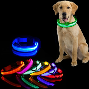 hundhalsband, hundhalsband med ledlampor, hundhalsband med lampor, hundhalsband som lyser i mörkret, hundhalsband som blinkar, hundhalsband med lampor, uppladdningsbart hundhalsband
