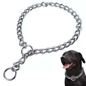 stryphalsband för hund, hundhalsband med kedja, hundträningshalsband, hundhalsband i rostfritt stål